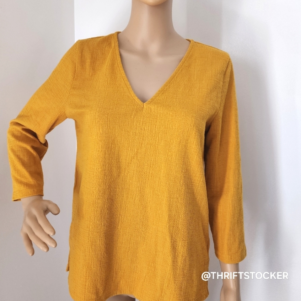 J Crew Textured V Neck Shirt